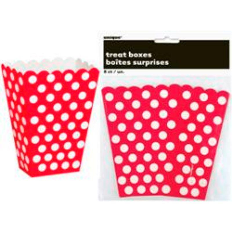 8 Pack Ruby Red Dots Treat Bags - 10cm x 6cm