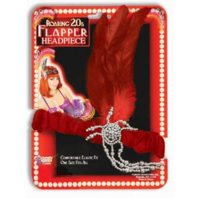 Red Charieston Flapper Headpiece - The Base Warehouse