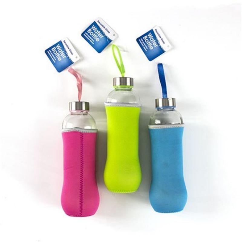Glass Bottle with Fabric Sleeve - 580ml - The Base Warehouse