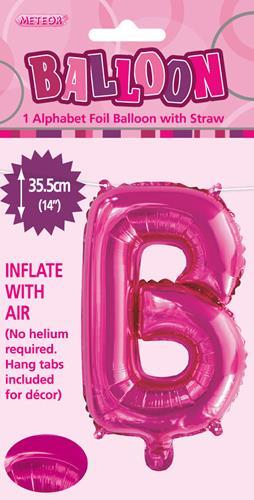 Hot Pink Letter B Foil Balloon - 35cm