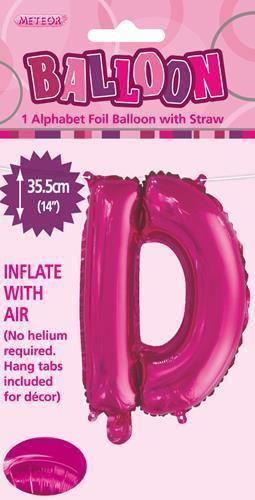 Hot Pink Letter D Foil Balloon - 35cm - The Base Warehouse