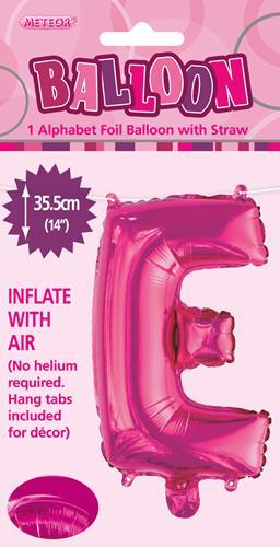 Hot Pink Letter E Foil Balloon - 35cm