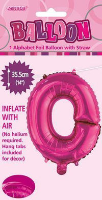 Hot Pink Letter O Foil Balloon - 35cm - The Base Warehouse