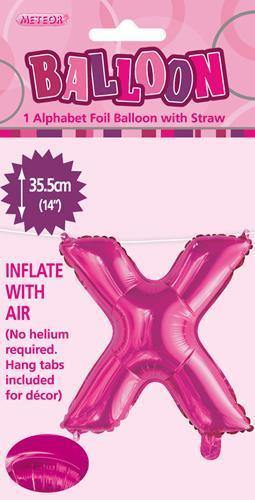 Hot Pink Letter X Foil Balloon - 35cm - The Base Warehouse