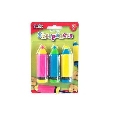 3 Pack Crayon Shape Pencil Sharpener - The Base Warehouse