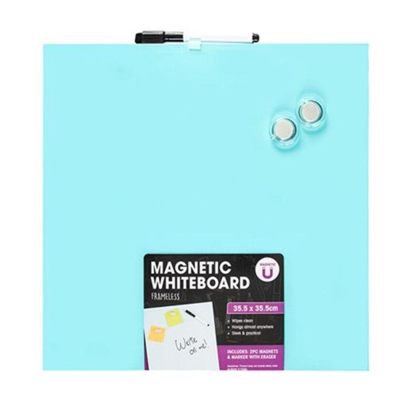 Frameless Magnetic Whiteboard with Accessories - 35.5cm x 35.5cm