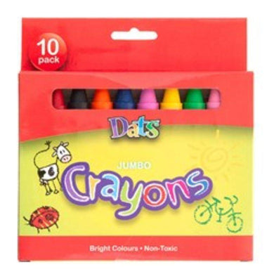 10 Pack Jumbo Colour Crayons - The Base Warehouse