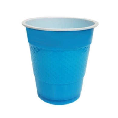 20 Pack Electric Blue Plastic Cups - 355ml - The Base Warehouse
