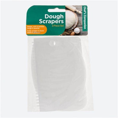3 Set White Plastic Dough Scraper - The Base Warehouse