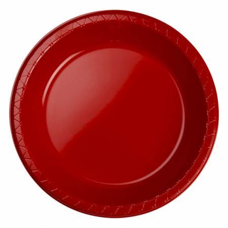 20 Pack Apple Red Banquet Plates - 26cm