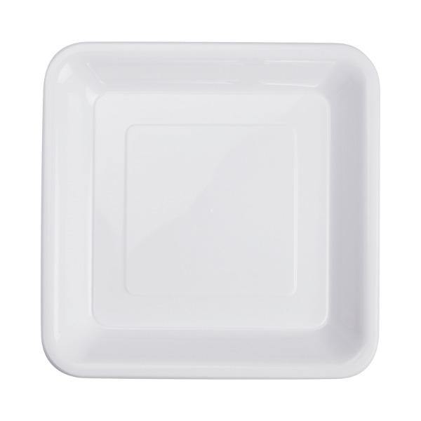 20 Pack White Square Snack Plates - The Base Warehouse