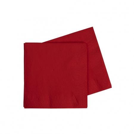 40 Pack Apple Red Cocktail Napkins - 25cm - The Base Warehouse
