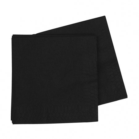 40 Pack Black Luncheon Napkins - 33cm