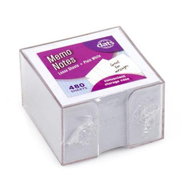 400 Sheet White Memo Notes in Clear Case - The Base Warehouse