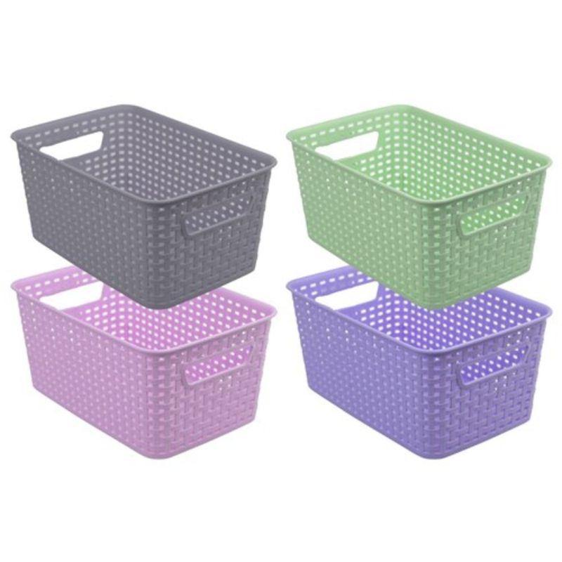 Woven Storage Basket - 18.5cm x 28cm x 13cm - The Base Warehouse