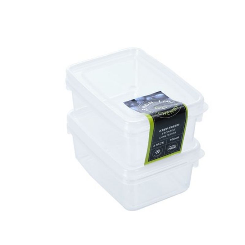 2 Pack Keep Fresh Containers - 300ml