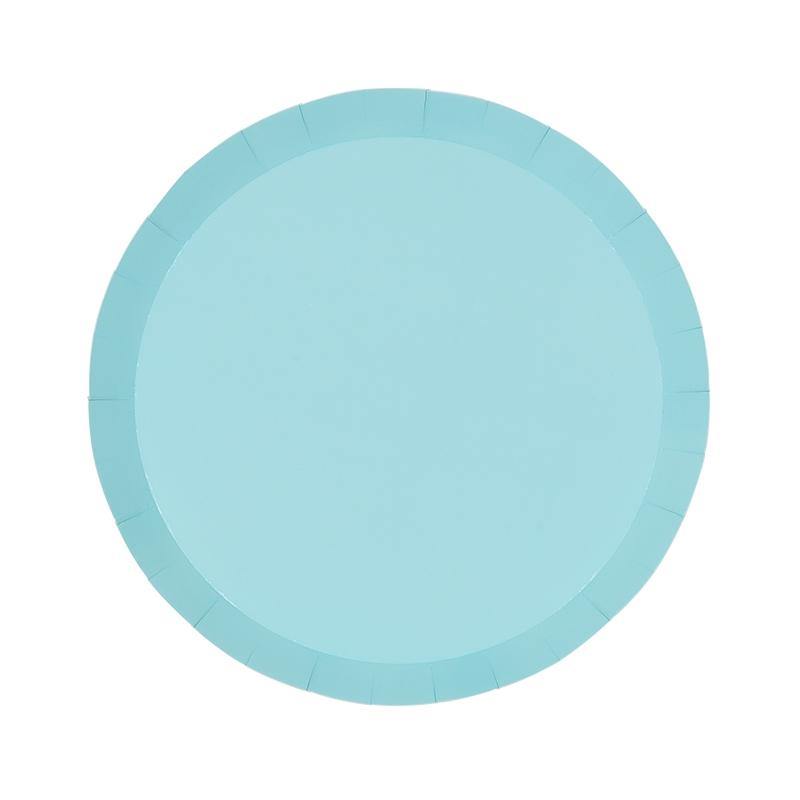 10 Pack Pastel Blue Round Paper Dinner Plate - 22.9cm - The Base Warehouse