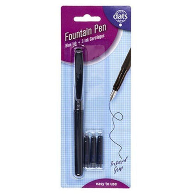 Black Fountain Pen with 3 Ink Cartridges - The Base Warehouse