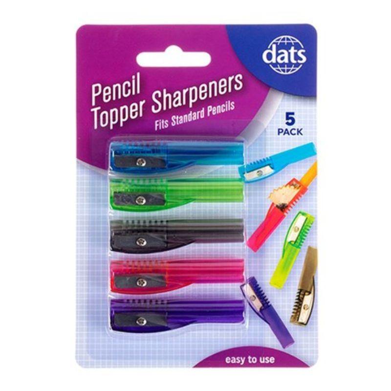 5 Pack Mixed Colour Pencil Topper Sharpeners - The Base Warehouse