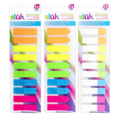 10 Pads Sticky Flag Notes - 45mm x 12mm - The Base Warehouse