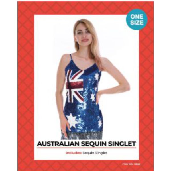 Adult Australian Sequin Singlet - One Size