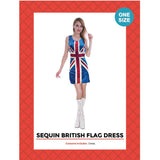 Load image into Gallery viewer, Womens Sequin British Flag Dress Costume
