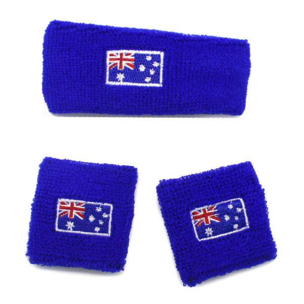 Australia Flag Headband & Wristband Set