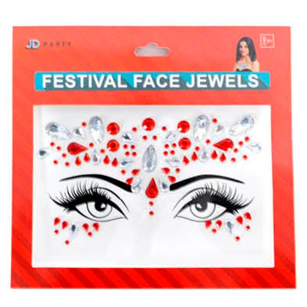 Red Diamante Face Jewels