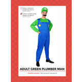 Load image into Gallery viewer, Adults Green Plumber Luigi Costume - L/XL

