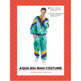Load image into Gallery viewer, Adults Aqua 80s Mens Track Suit Costume - S/M
