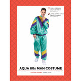Load image into Gallery viewer, Adults Aqua 80s Mens Track Suit Costume - L/XL
