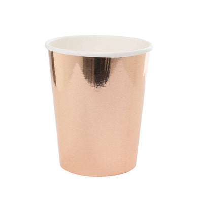 10 Pack Rose Gold Paper Cup - 260ml - The Base Warehouse