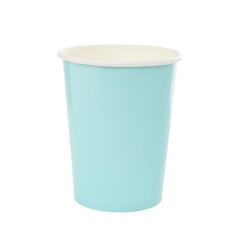 10 Pack Pastel Blue Paper Cup - 260ml - The Base Warehouse