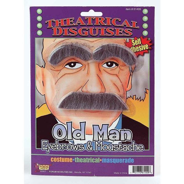 Mens Old Man Eyebrows And Moustache Set - The Base Warehouse