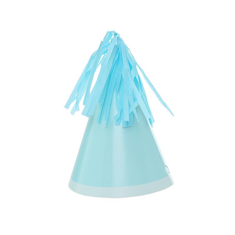 10 Pack Pastel Blue Party Hat With Tassel Topper - The Base Warehouse
