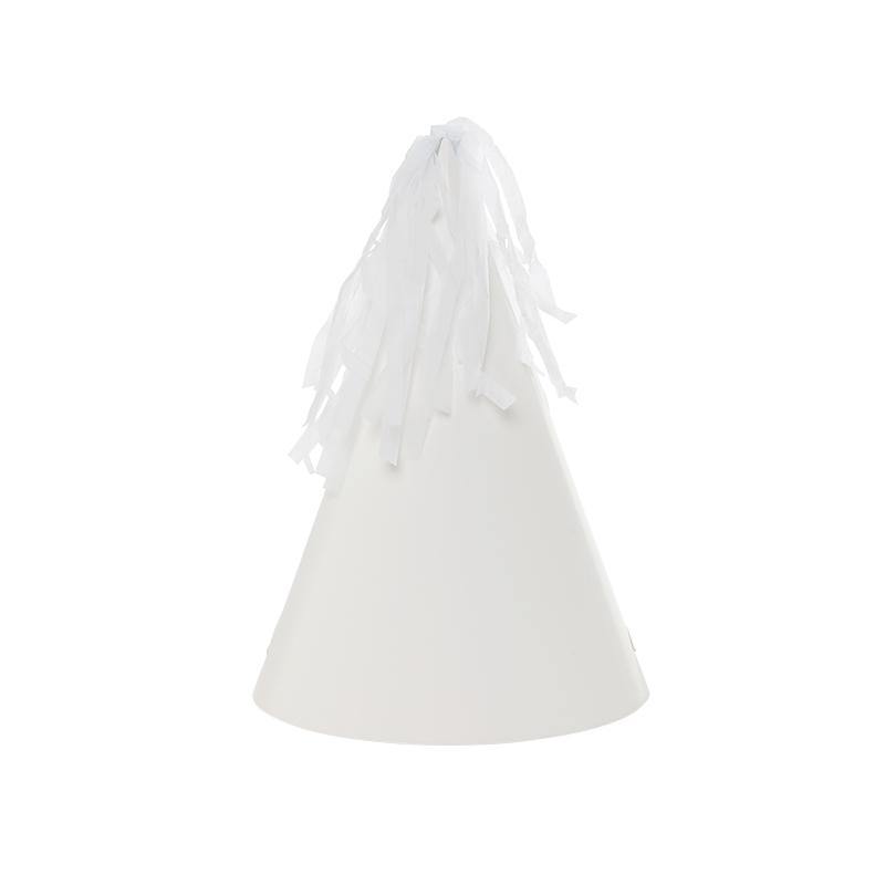 10 Pack White Party Hat With Tassel Topper - The Base Warehouse