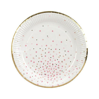 8 Pack Baby Pink Paper Plates - 23cm - The Base Warehouse