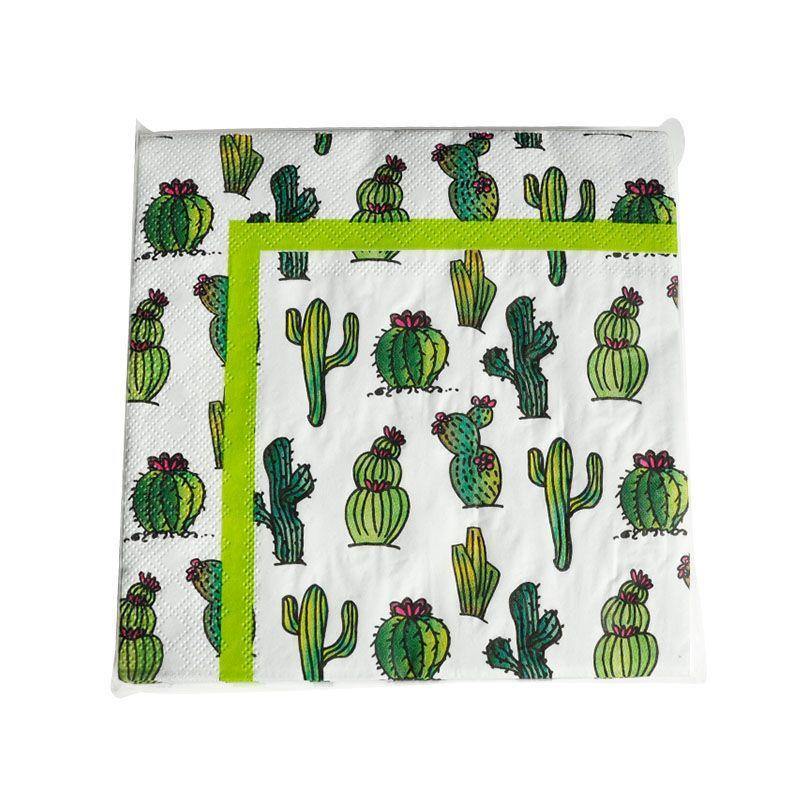 20 Pack Cactus Napkins - 16.5cm x 16.5cm - The Base Warehouse