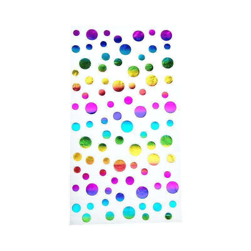 16 Pack Rainbow Foil Dot Napkins - The Base Warehouse