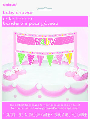 Pink Dots Baby Shower Cake Banner - 16.5cm - The Base Warehouse