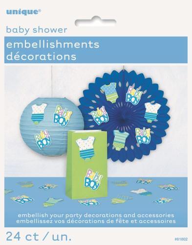24 Pack Its a Boy Blue Baby Shower Decorations