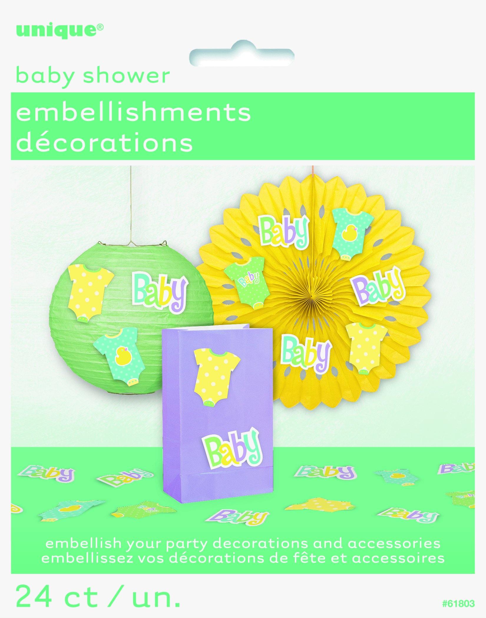 24 Pack Polka Dots Baby Shower Embellishments - The Base Warehouse