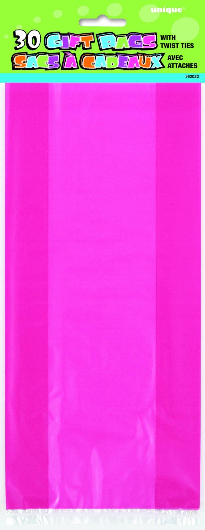 30 Pack Pink Cello Bags - 12.5cm W x 28cm H