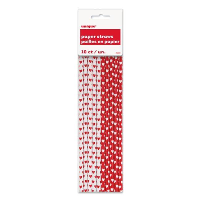 10 Pack Hearts Paper Straws - The Base Warehouse
