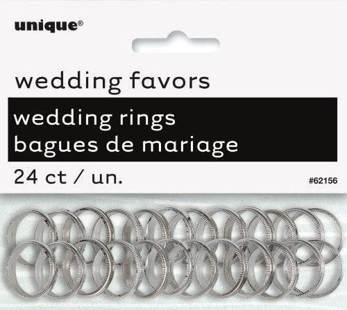 24 Pack Silver Wedding Rings