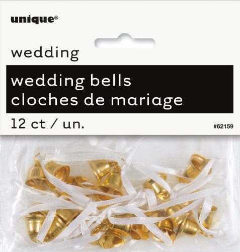 12 Pack Gold Wedding Bells