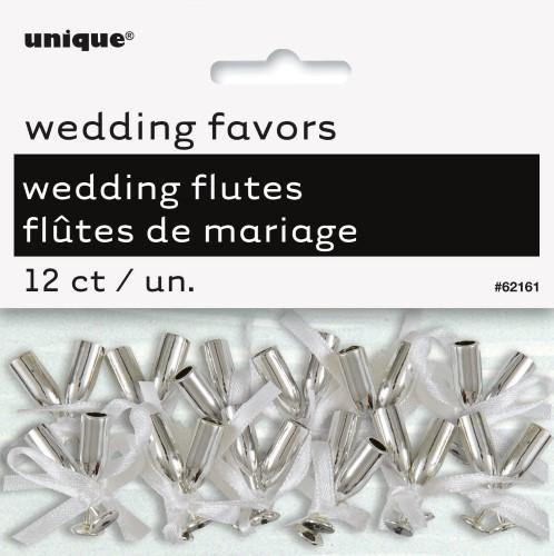 12 Pack Silver Mini Flute Champagne - The Base Warehouse