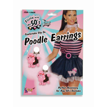 50s Pink Poodle Earrings
