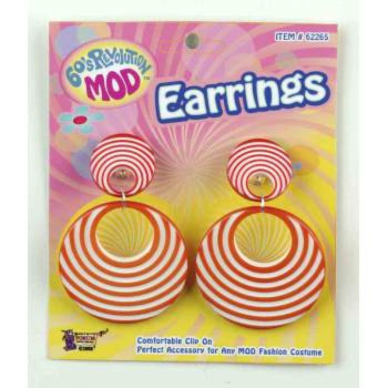 Orange Swirl Mod Earrings