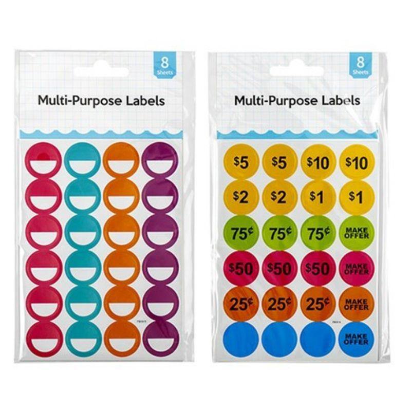 8 Sheets Multi-Purpose Labels | The Base Warehouse